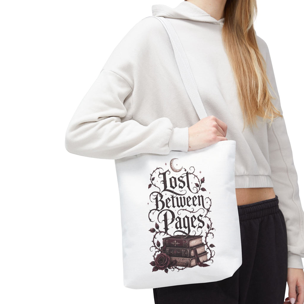 "Lost Between Pages" Book Lover Tote Bag