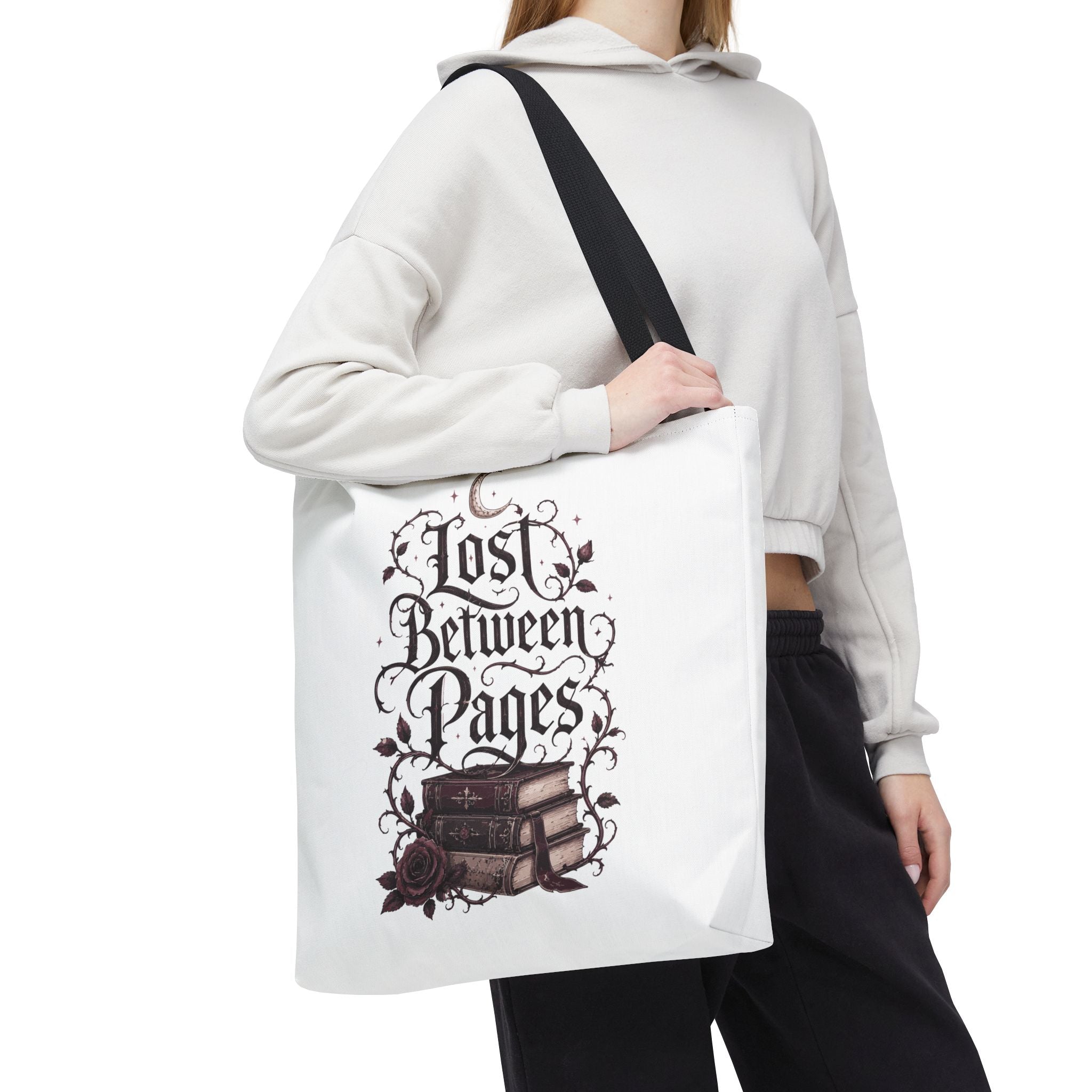 "Lost Between Pages" Book Lover Tote Bag